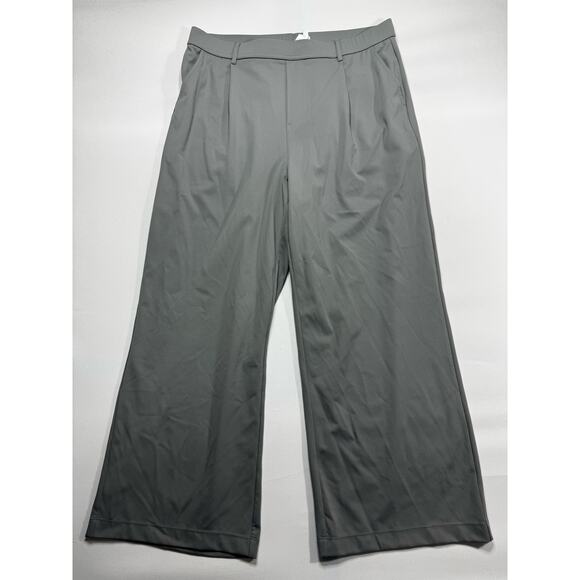 Halara Women's Flex High Waist Pleated Gray Wide Leg Pants - Size XL-P (34x27) - Picture 1 of 4